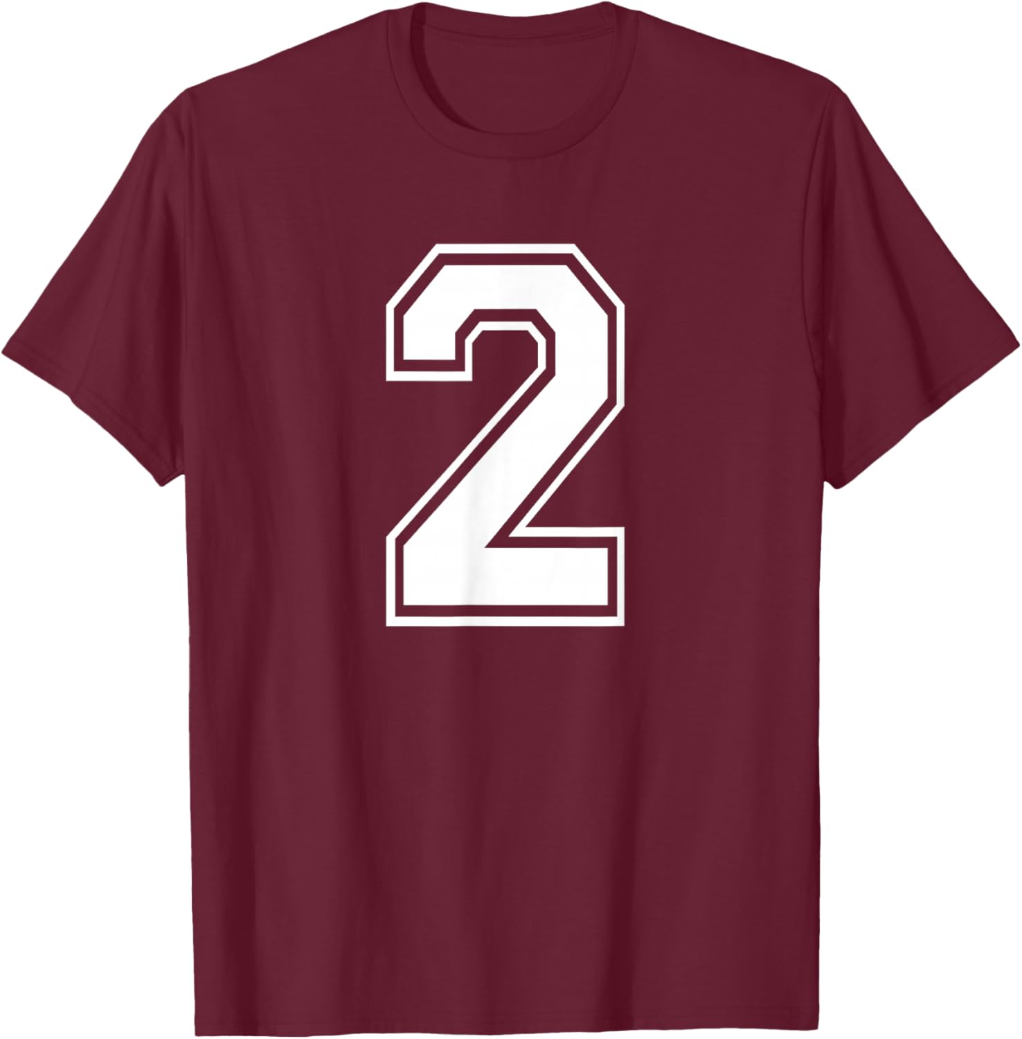 Number Two #2 for Sports Team Birthday Anniversary Event T-Shirt - T-Shirt | Maroon