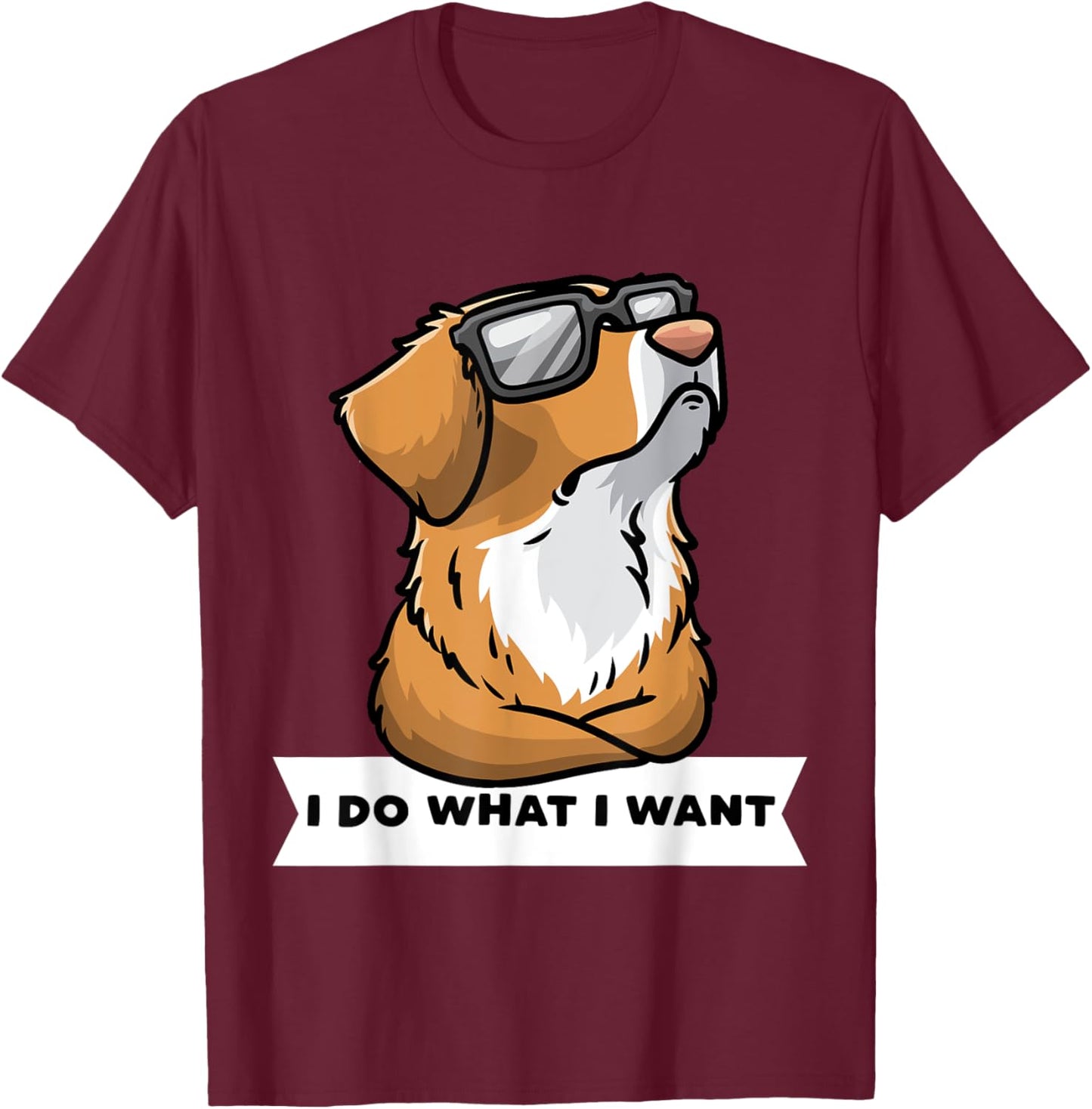 Nova Scotia Duck Tolling Retriever Dog With Sunglasses T-Shirt - T-Shirt | Maroon