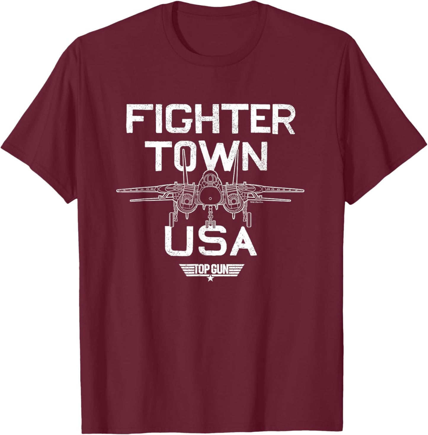 Top Gun - Property Of Fighter Town T-Shirt - T-Shirt | Maroon