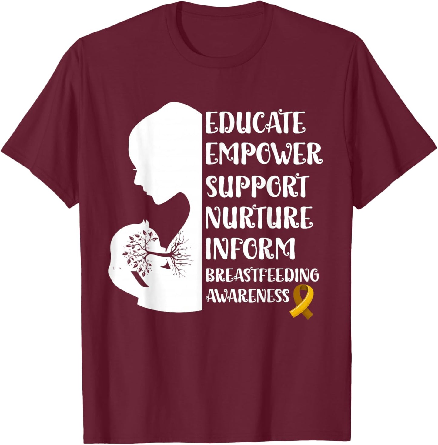Breastfeeding Awareness Family USA Breast Milk Lactation T-Shirt - T-Shirt | Maroon