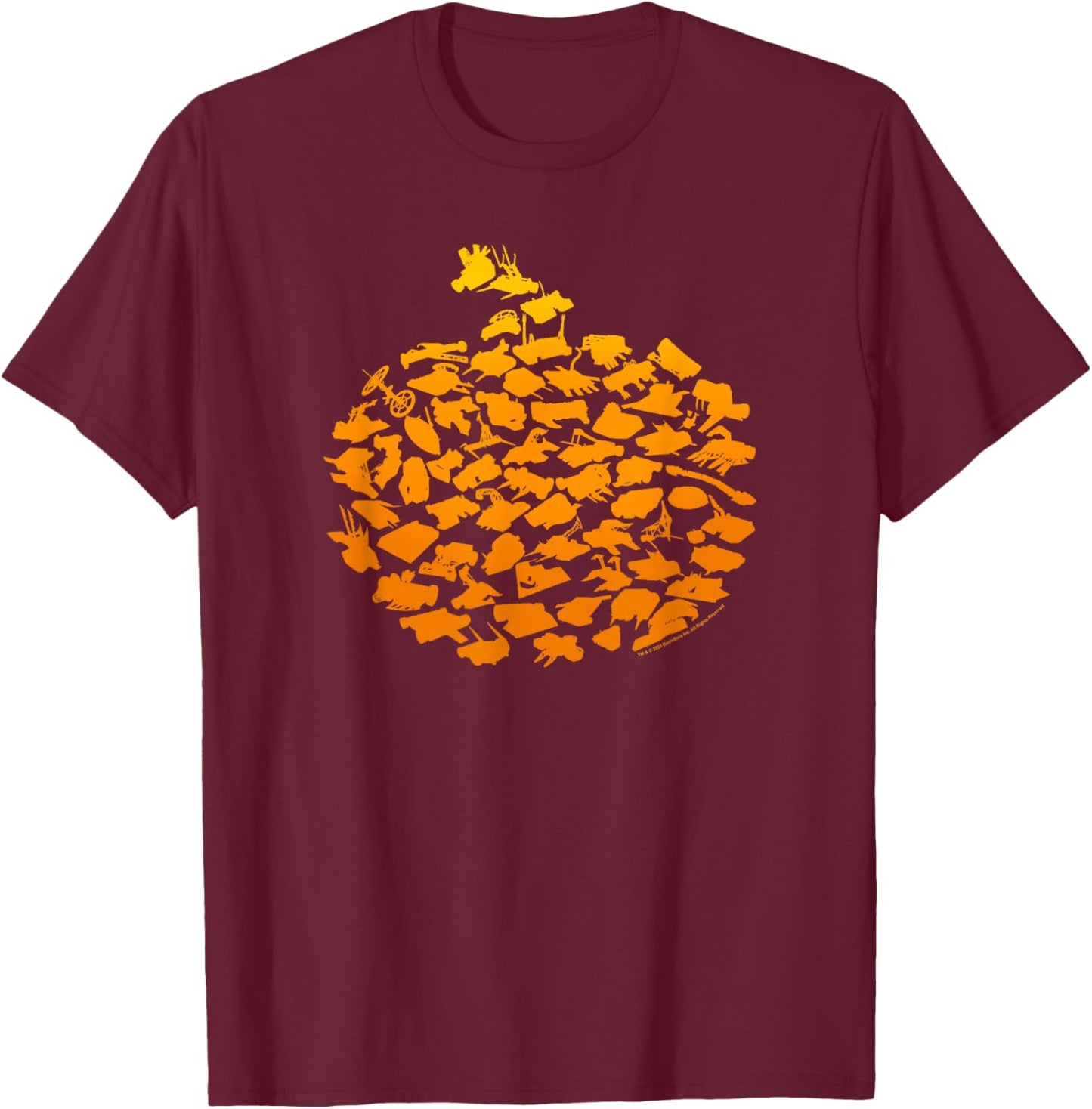 BattleBots Halloween Pumpkin Bot Collage T-Shirt - T-Shirt | Maroon