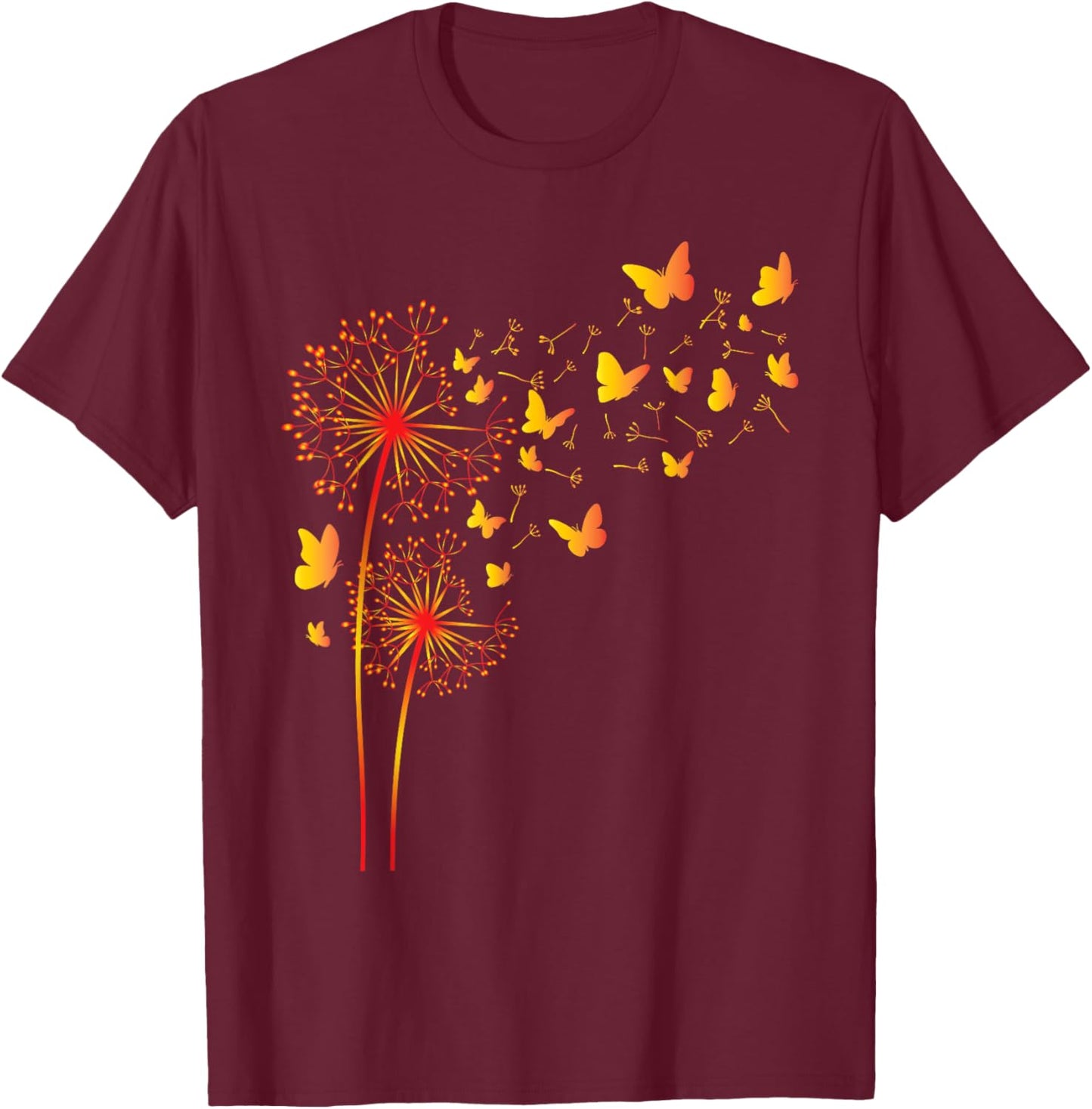 Butterflies Flowers - Butterfly Lover Entomology T-Shirt - T-Shirt | Maroon