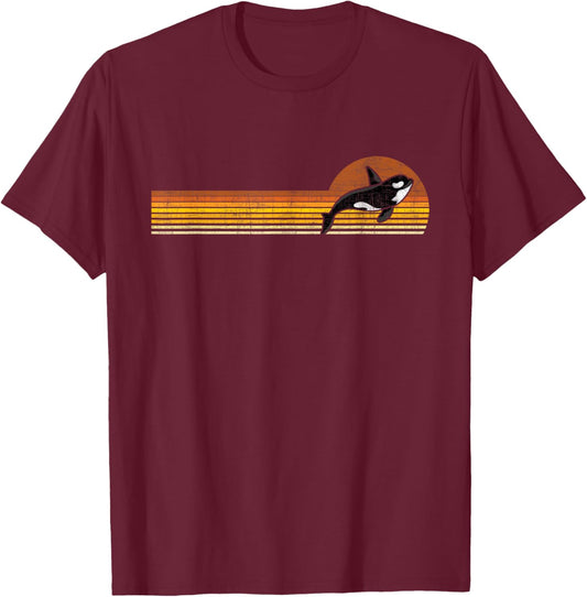 Retro Whale Lover - Marine Biologist Aquarist Whales Diver T-Shirt - T-Shirt | Maroon