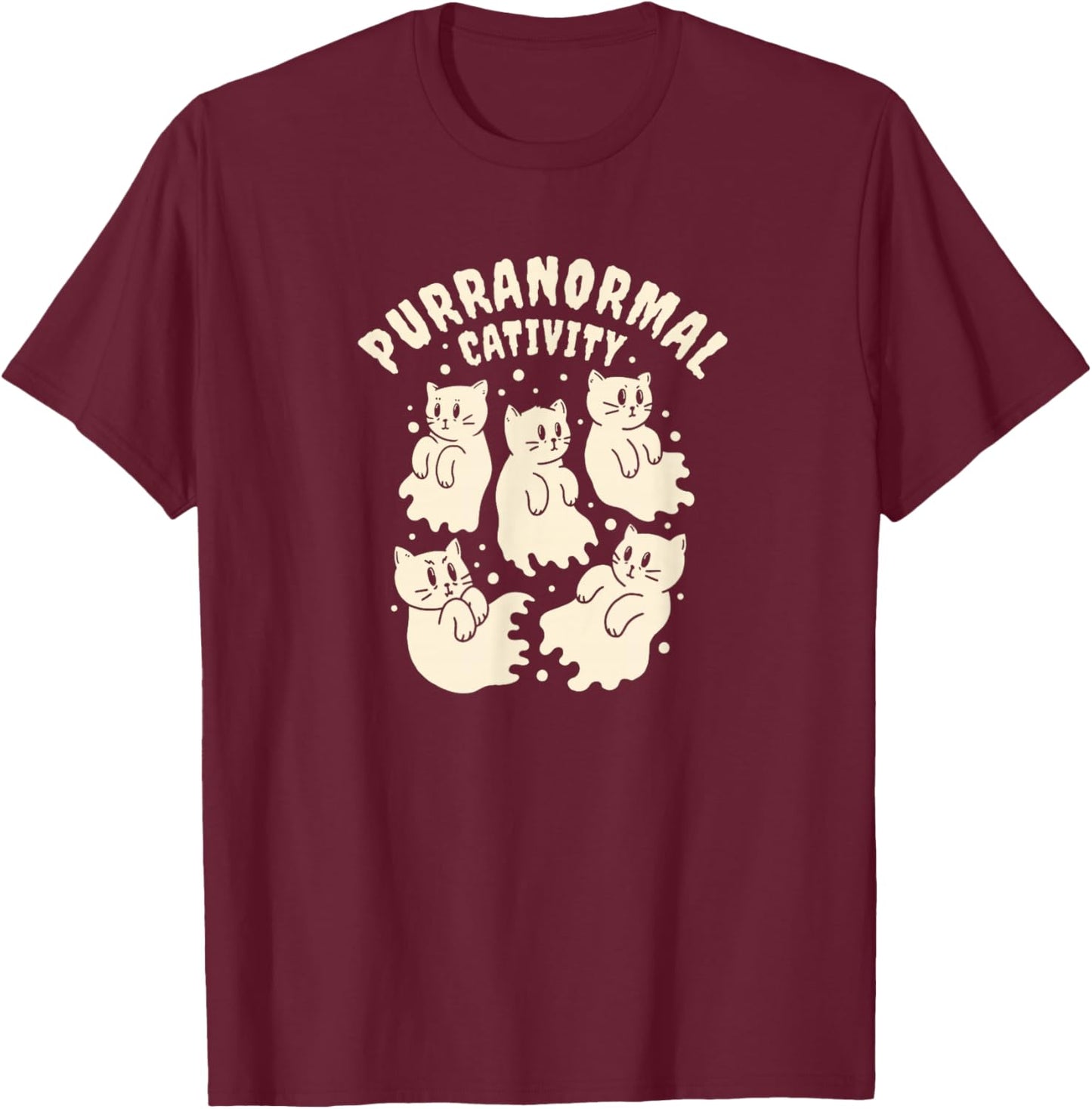 Purranormal Cativity Paranormal Cat Halloween Women T-Shirt - T-Shirt | Maroon