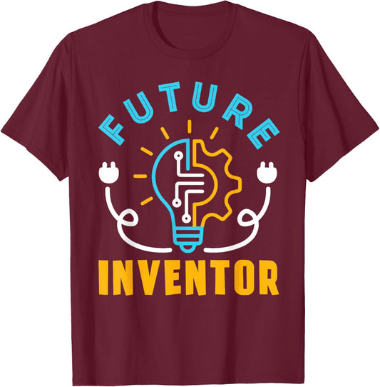 Future Inventor Creator Lightbulb Innovator Kids Inventor T-Shirt - T-Shirt | Maroon