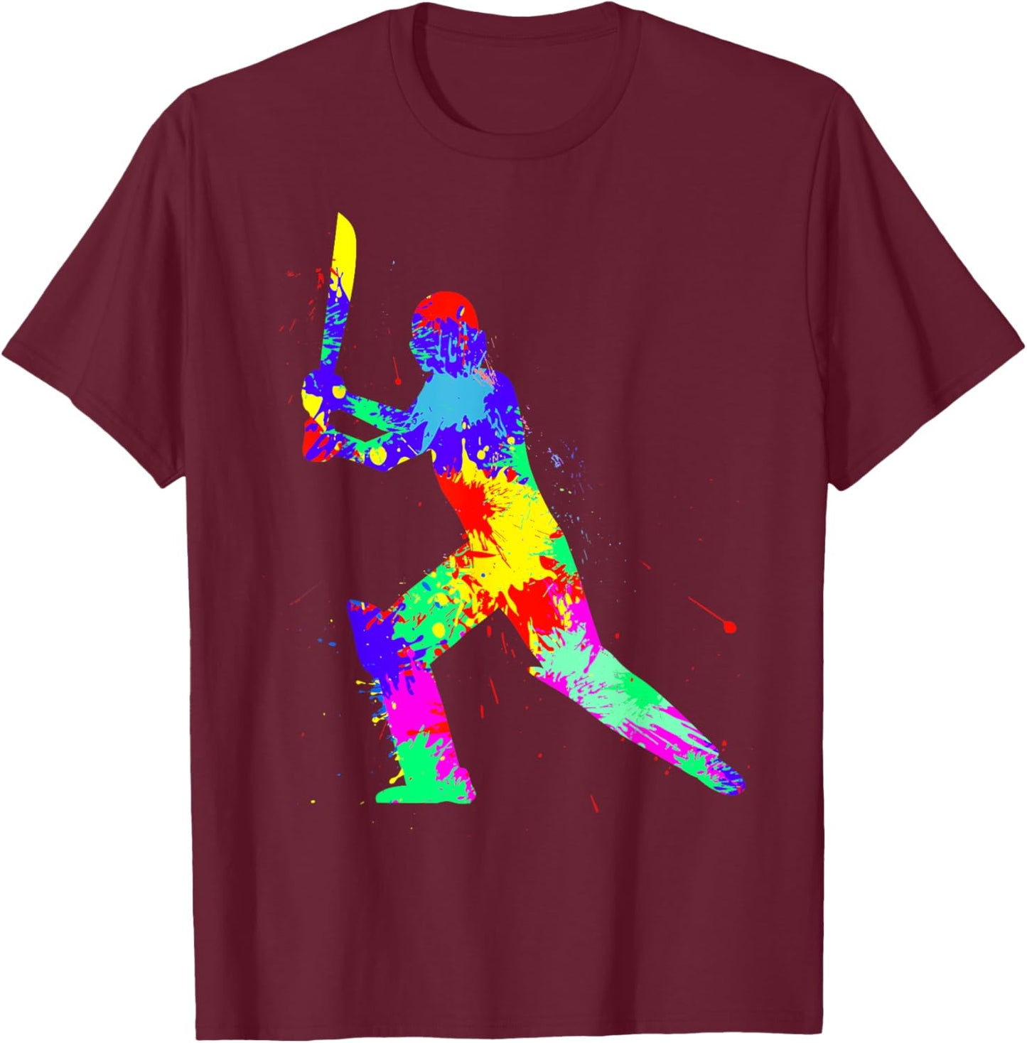 Cricket Men Kids Boys Youth T-Shirt - T-Shirt | Maroon