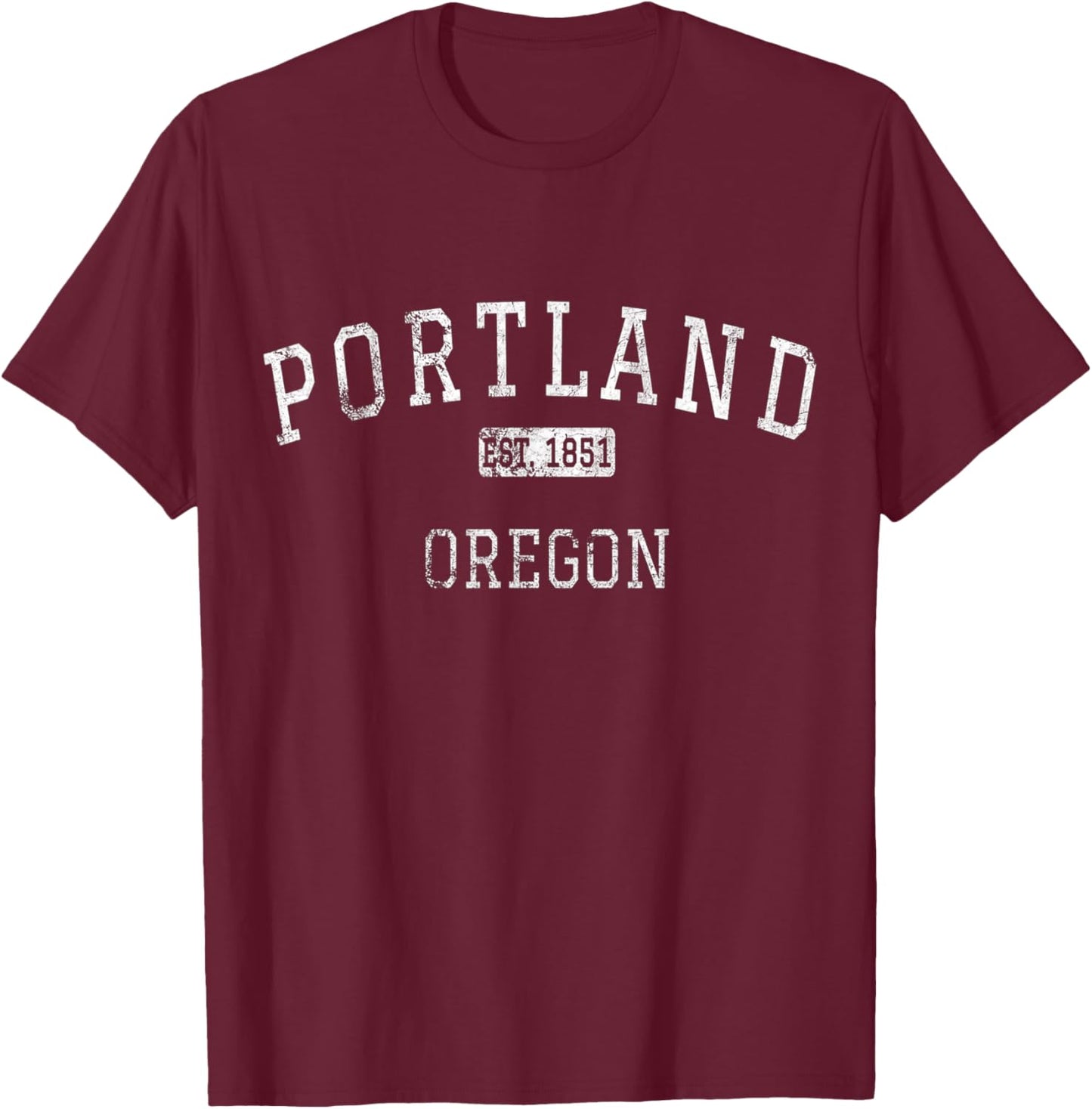 Portland Oregon Vintage , Black T-Shirt - T-Shirt | Maroon