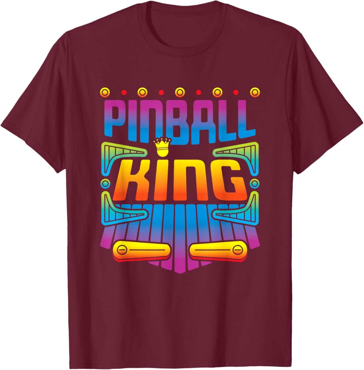 Pinball Machine King Men Boys T-Shirt - T-Shirt | Maroon