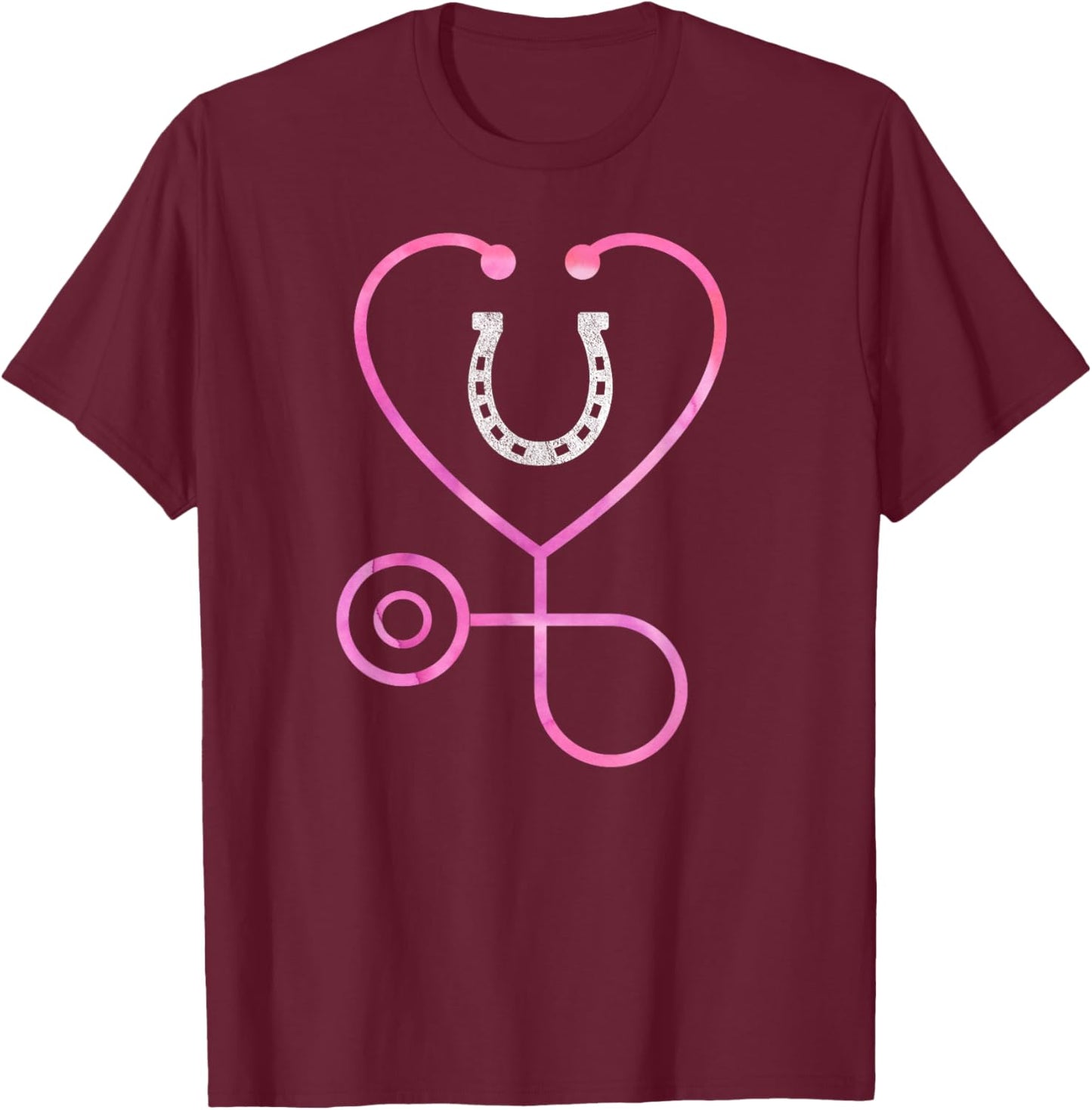 Equine Vet Tech Veterinarian Veterinary Medicine T-Shirt - T-Shirt | Maroon