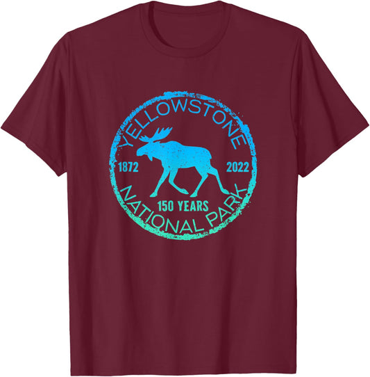 Yellowstone National Park 150 Year Anniversary Souvenir T-Shirt - T-Shirt | Maroon