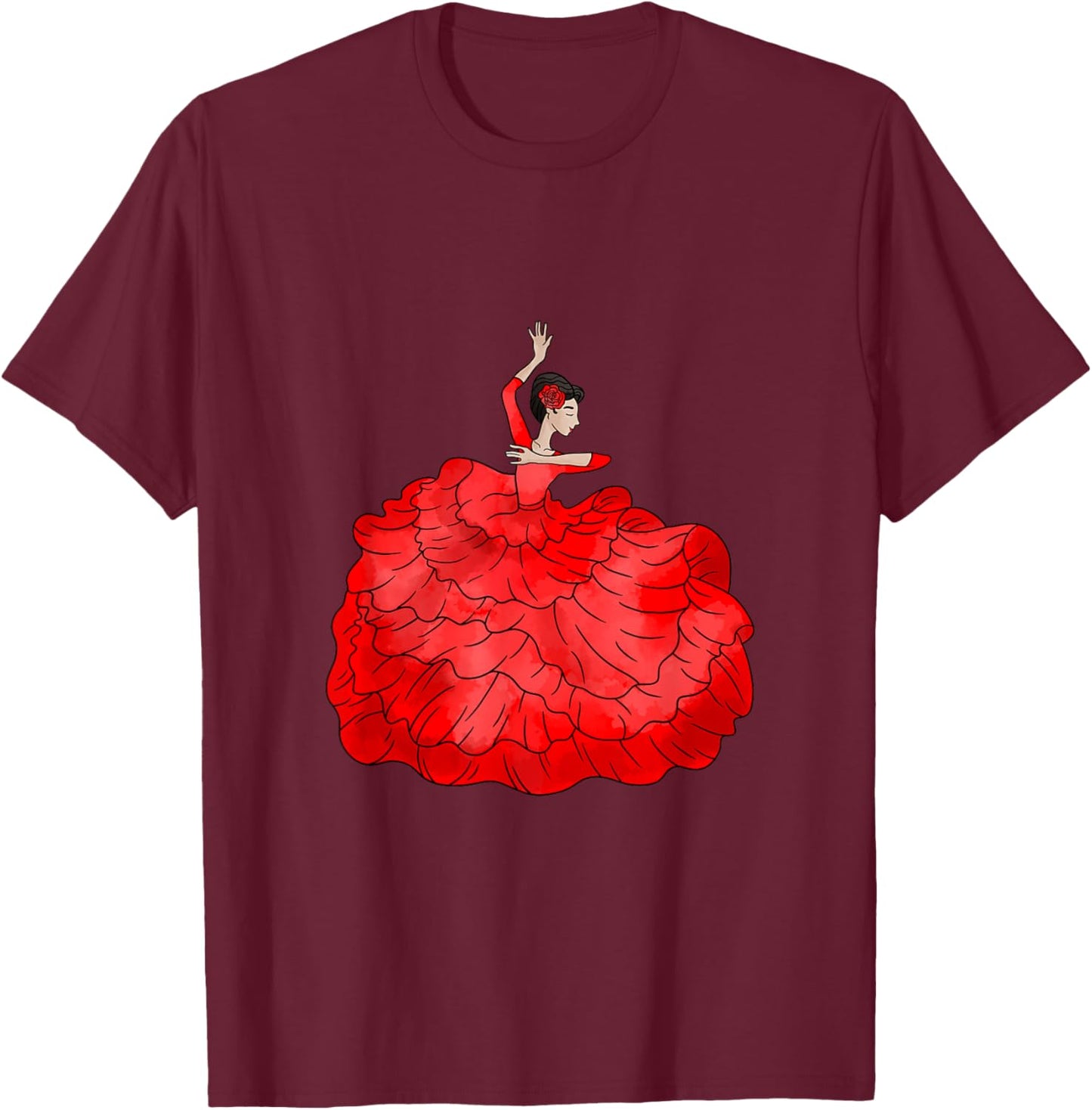 Flamenco Spain T-Shirt - T-Shirt | Maroon