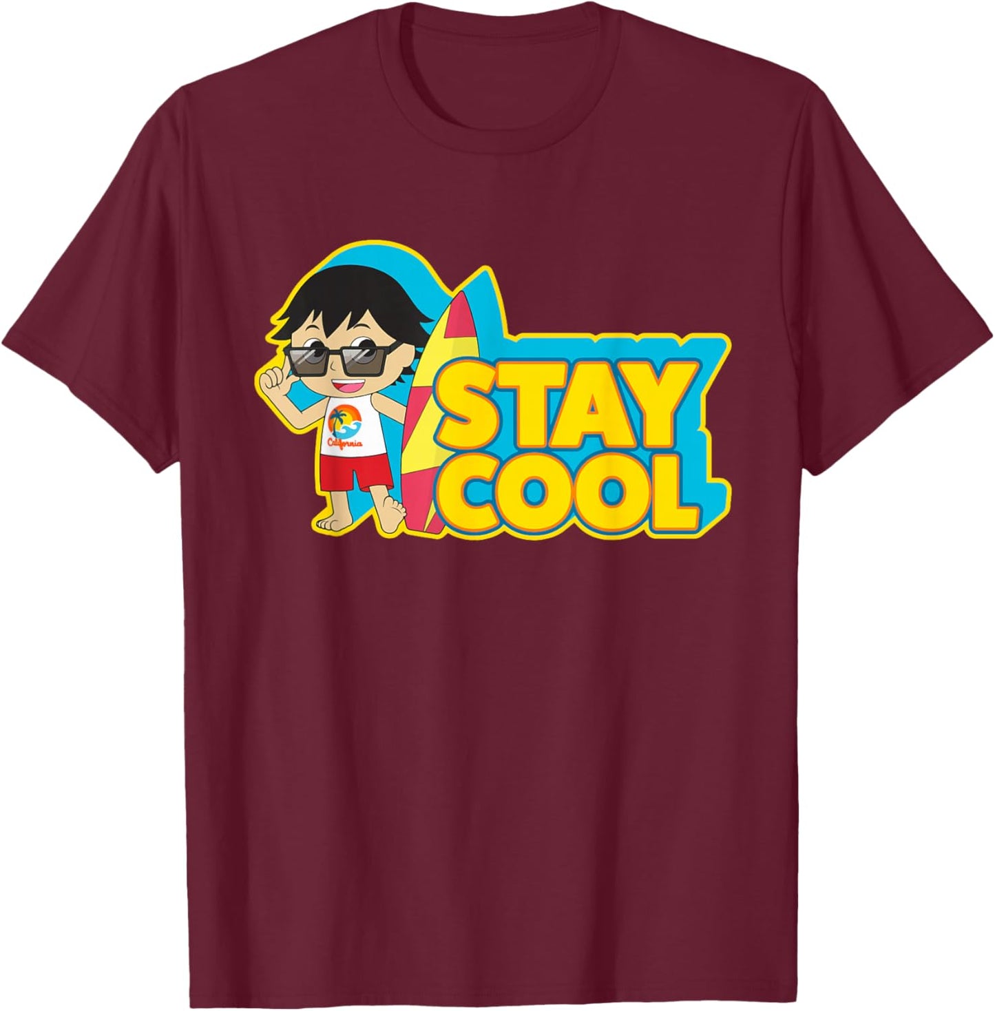 Ryan's World Surfer Ryan T-Shirt - T-Shirt | Maroon