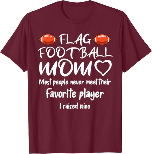 Flag Football Mom T-Shirt - T-Shirt | Maroon