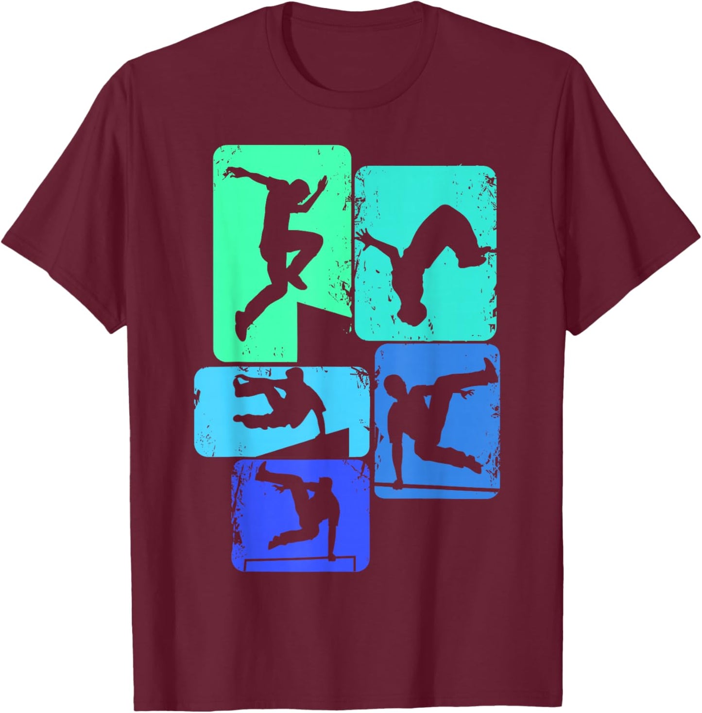 Parkour Traceur Freerunner Freerunning Kids Boys Men T-Shirt - T-Shirt | Maroon