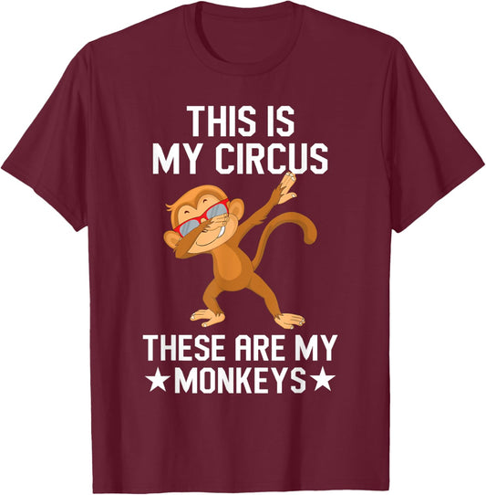 Colleague Office This Is My Circus These Are My Monkeys T-Shirt - T-Shirt | Maroon