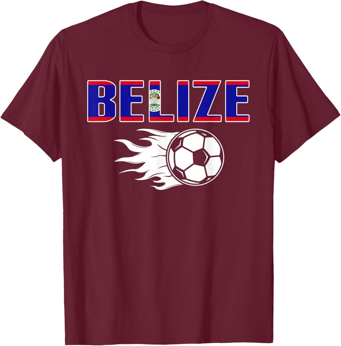 Proud Belize Soccer Fans Jersey - Belizean Football Lovers T-Shirt - T-Shirt | Maroon
