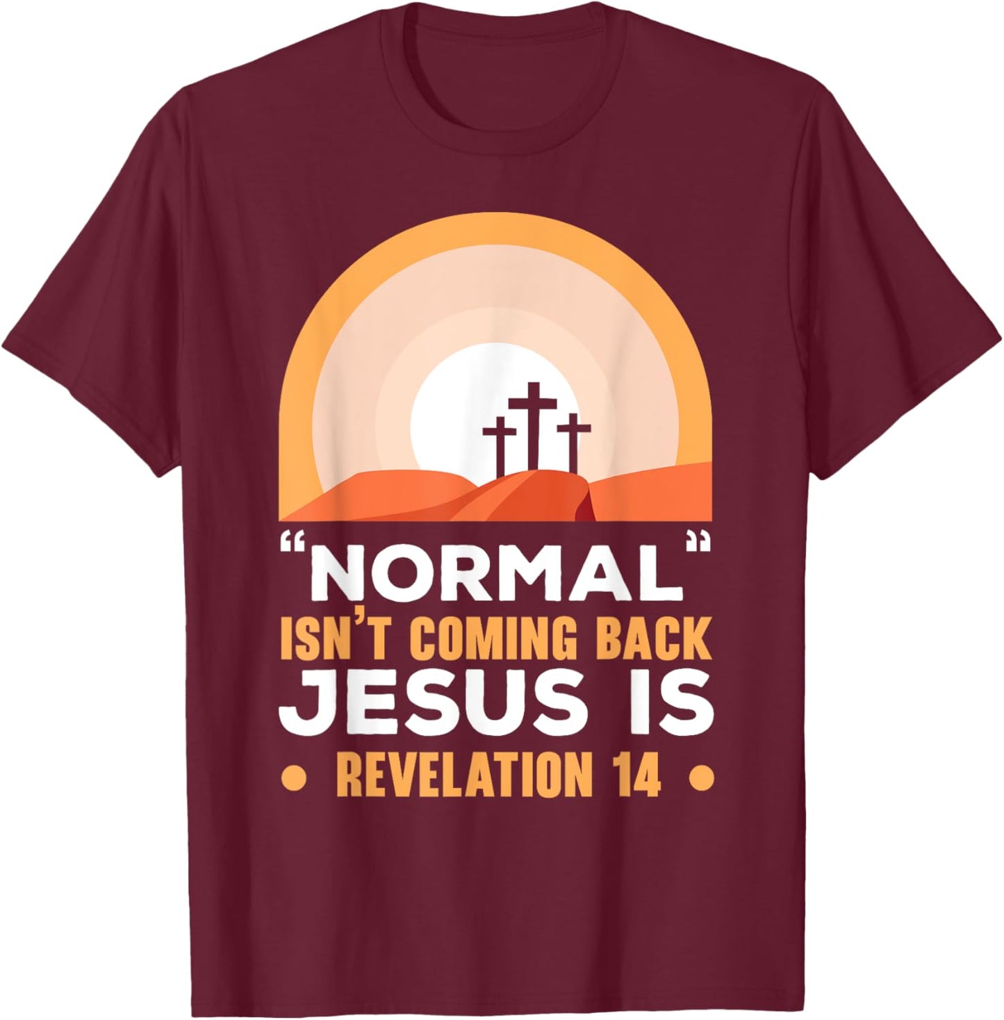 Normal Isn't Coming Back Jesus Is Christian Believer T-Shirt - T-Shirt | Maroon