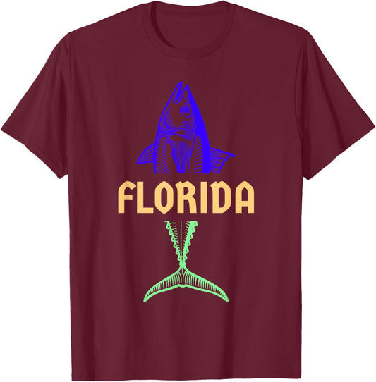 Florida Keys Fishing Florida Vacation Off Shore Fishing T-Shirt - T-Shirt | Maroon