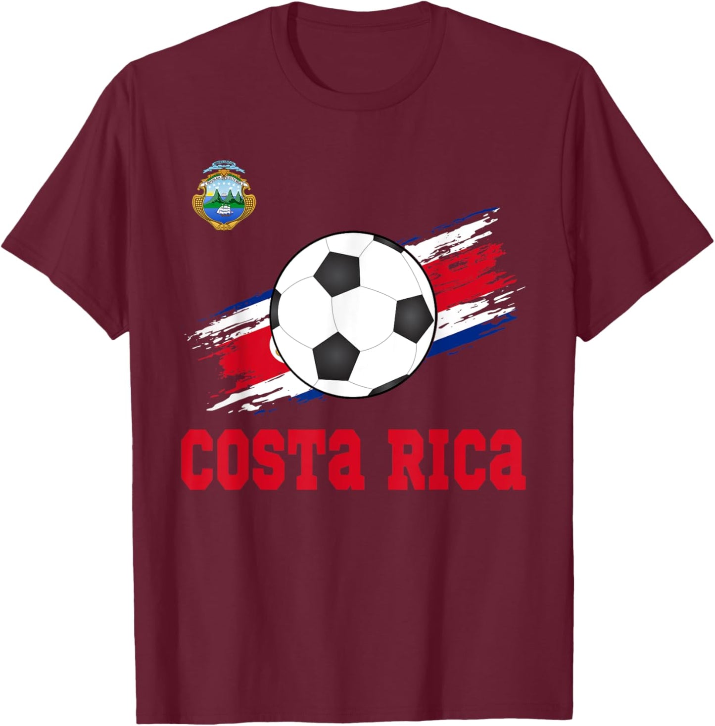 Costa Rica Soccer Costa Rican Football Costa Rica Futbol T-Shirt - T-Shirt | Maroon