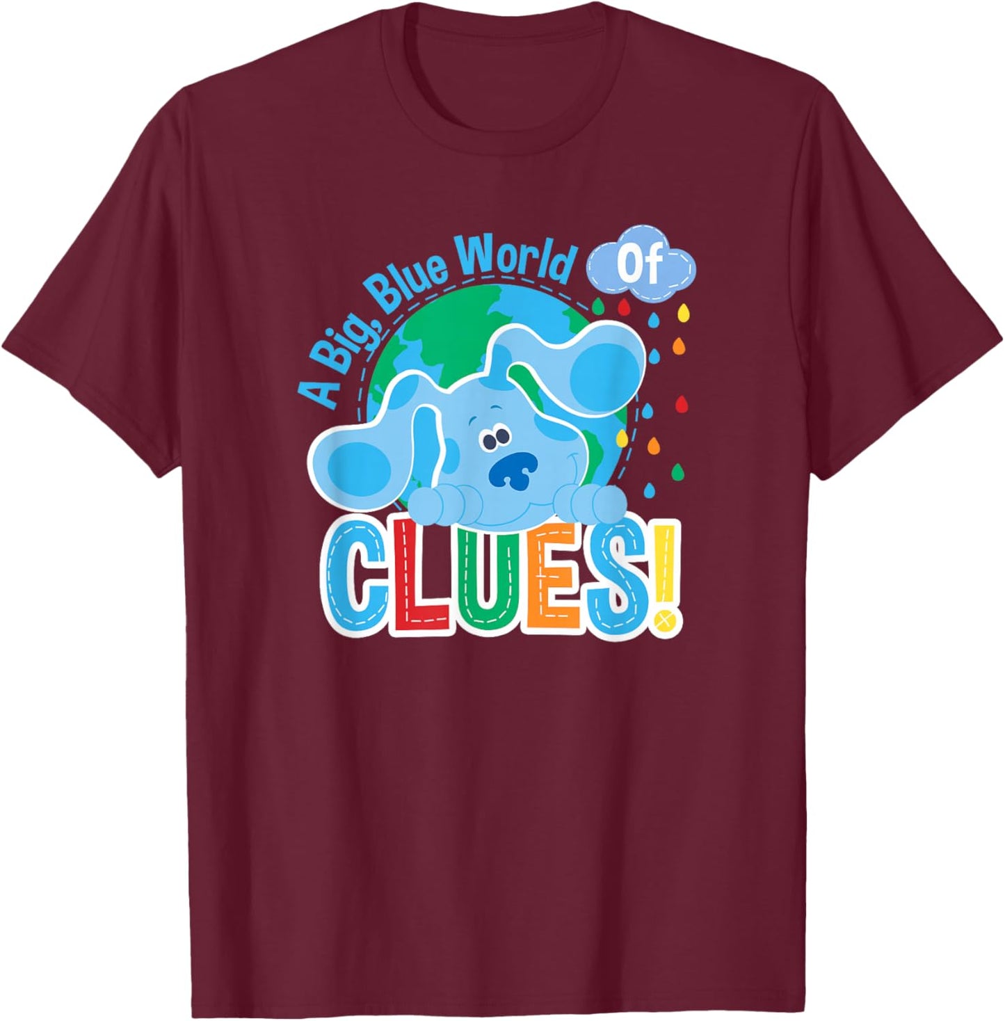 Blue's Clues A Big Blue World of Clues T-Shirt - T-Shirt | Maroon