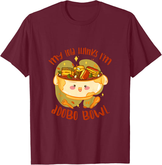 Kids My Lola Thinks I'm Adobo Bowl Filipino Baby Shower Pregnancy T-Shirt - T-Shirt | Maroon