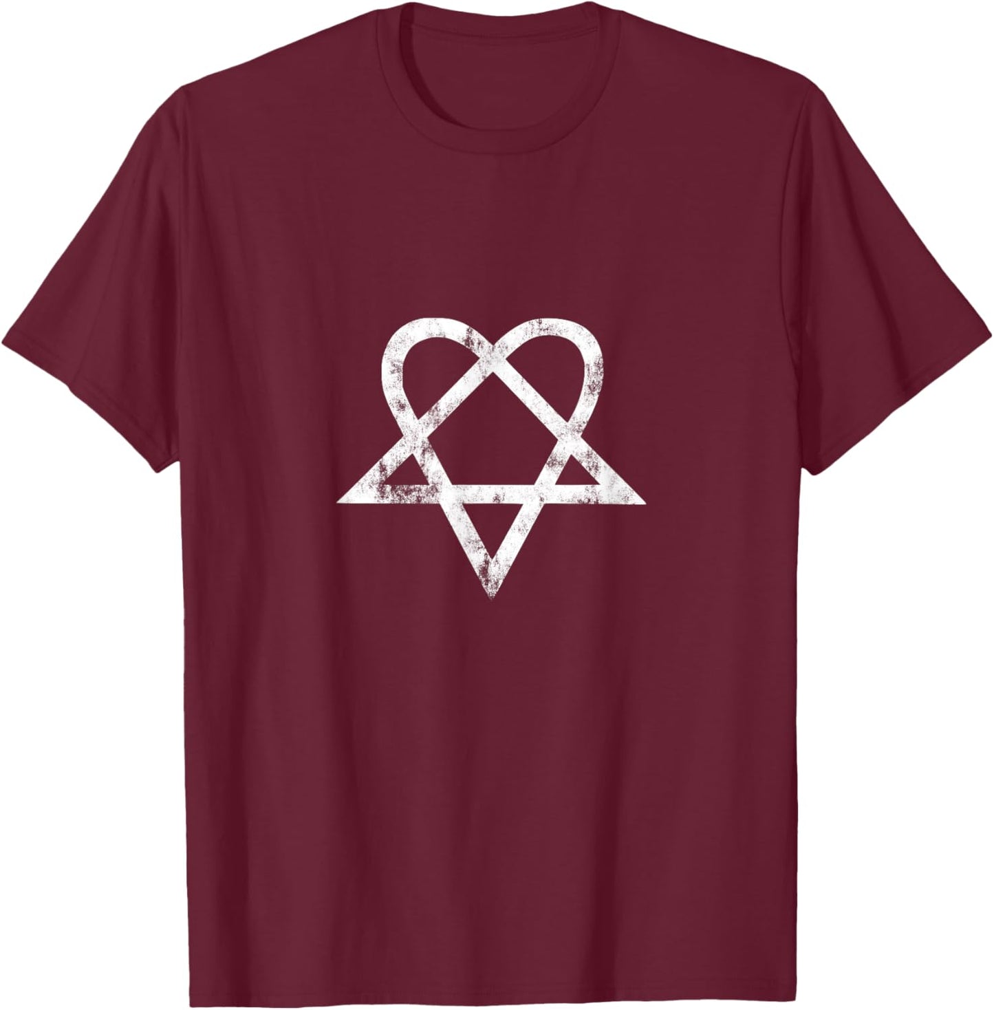 Opium Heart Pentagram Streetwear T-Shirt - T-Shirt | Maroon
