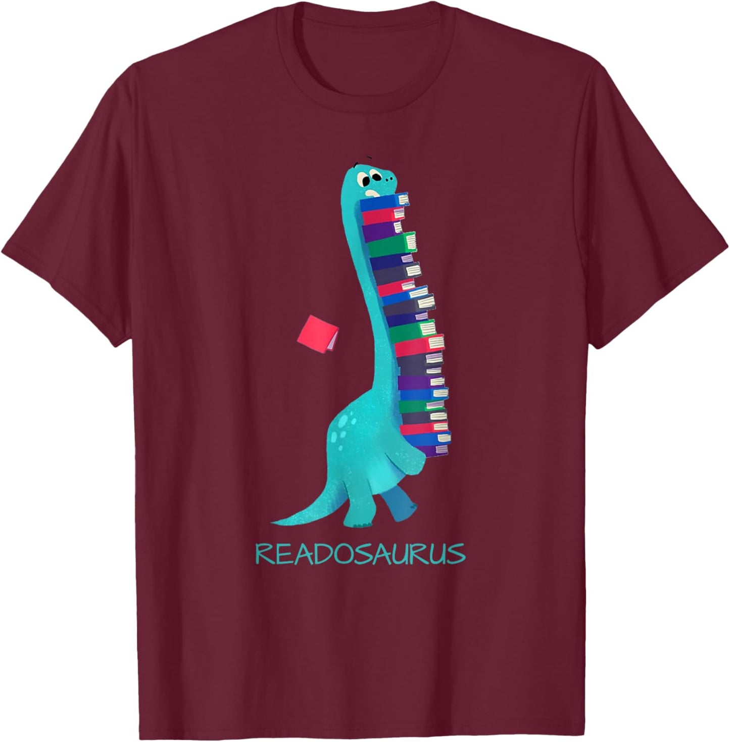 Readosaurus Dinosaur | Books Library Reading Lovers T-Shirt - T-Shirt | Maroon