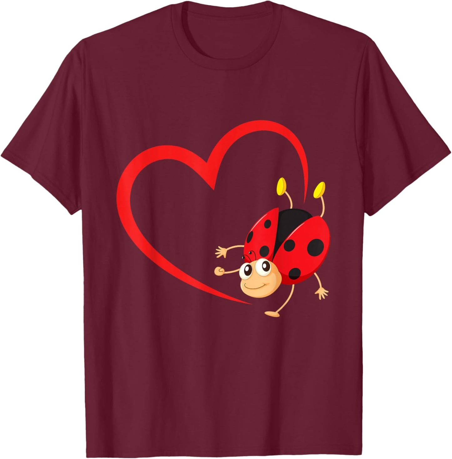 Ladybug Heart - Insectologist Insect Zoology Entomologist T-Shirt - T-Shirt | Maroon