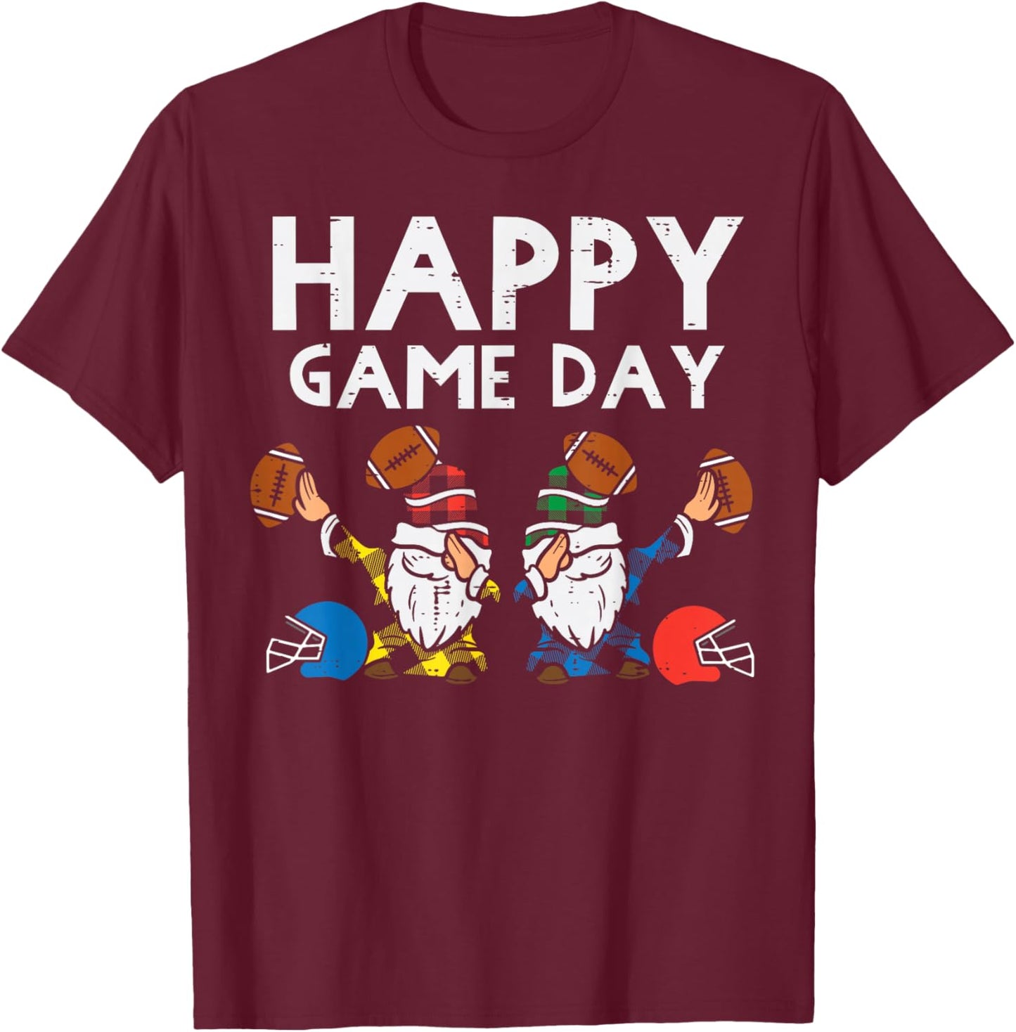 Gnome Dab Happy Game Day American Football Men Women Kids T-Shirt - T-Shirt | Maroon