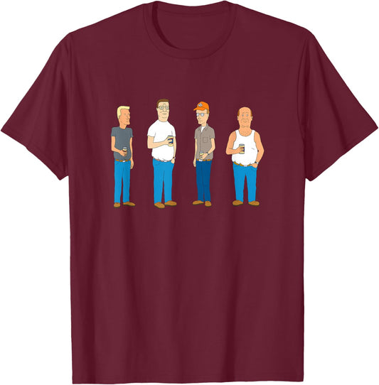 King of The Hill Four Guys in The Alley Cartoon T-Shirt - T-Shirt | Maroon
