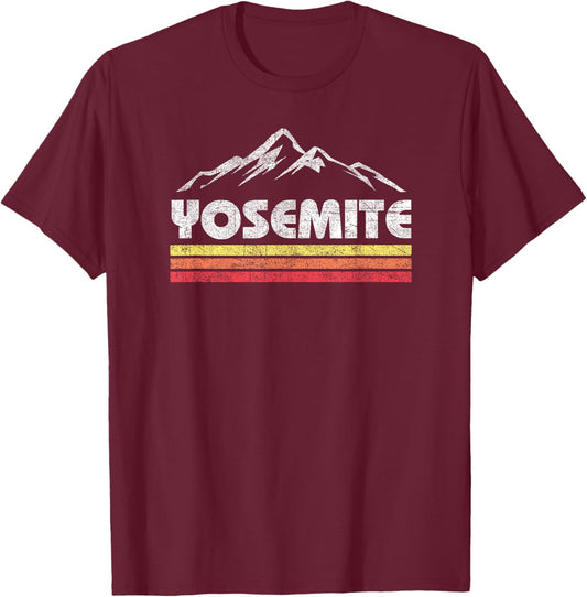 Yosemite California National Park Souvenir Shirts Retro Yosemite California Vintage National Park Souvenir T-Shirt - T-Shirt | Maroon