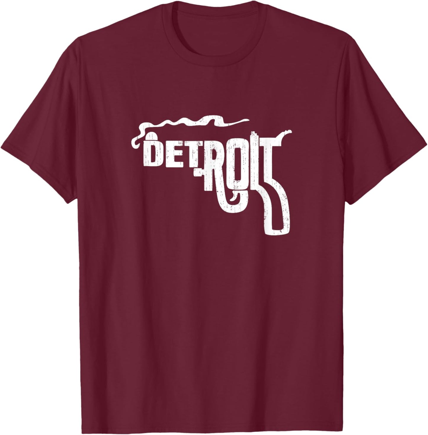 Detroit Smoking Gun Vintage T-Shirt - T-Shirt | Maroon