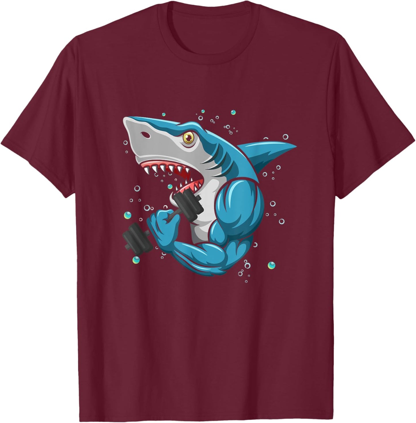 Shark Gym Powerlifting Weightlifting Bodybuilding T-Shirt - T-Shirt | Maroon