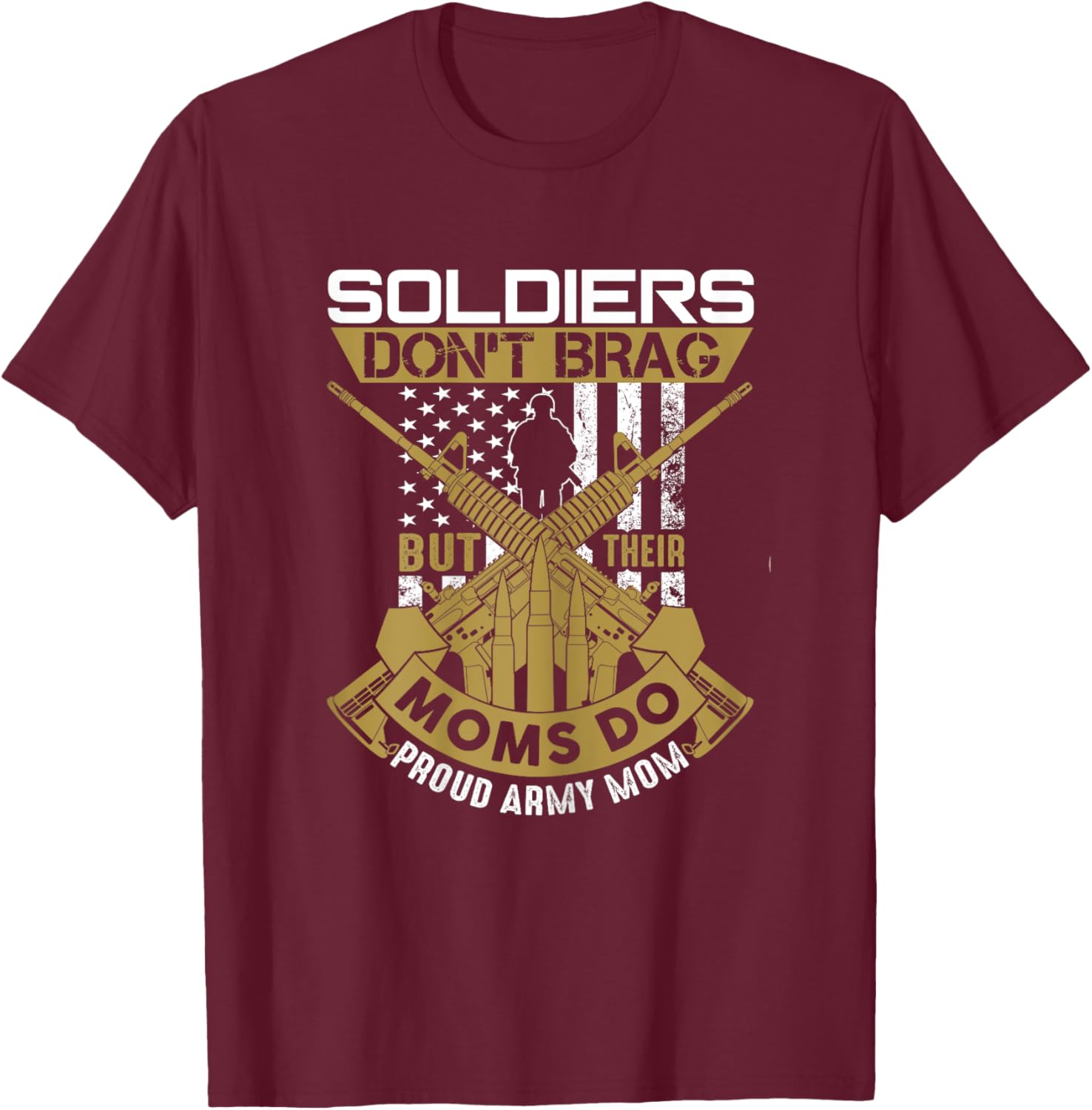 Army Mama Family Son Proud Army Mom Military Mother's Day T-Shirt - T-Shirt | Maroon
