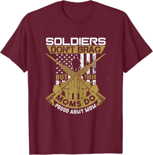 Army Mama Family Son Proud Army Mom Military Mother's Day T-Shirt - T-Shirt | Maroon