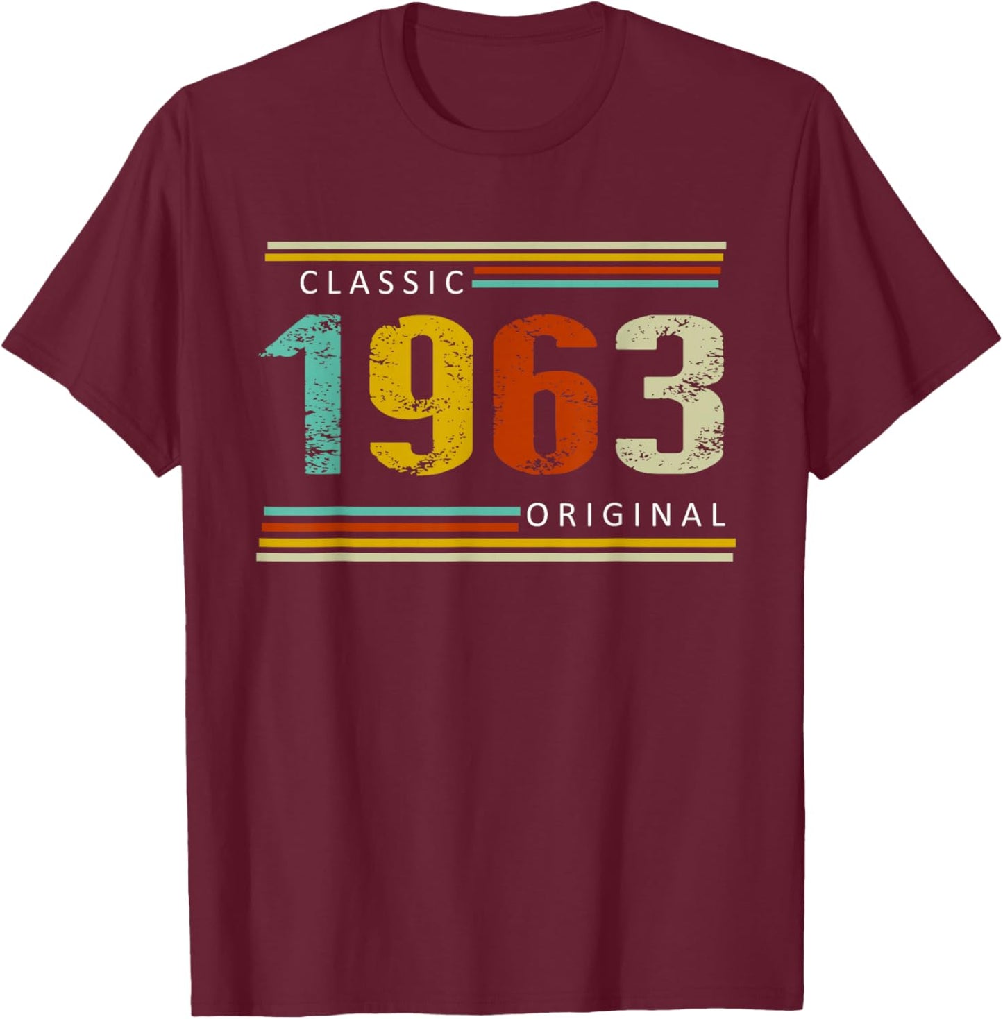 Birthday, Classic of 1963 Original, 62th Retro T-Shirt - T-Shirt | Maroon