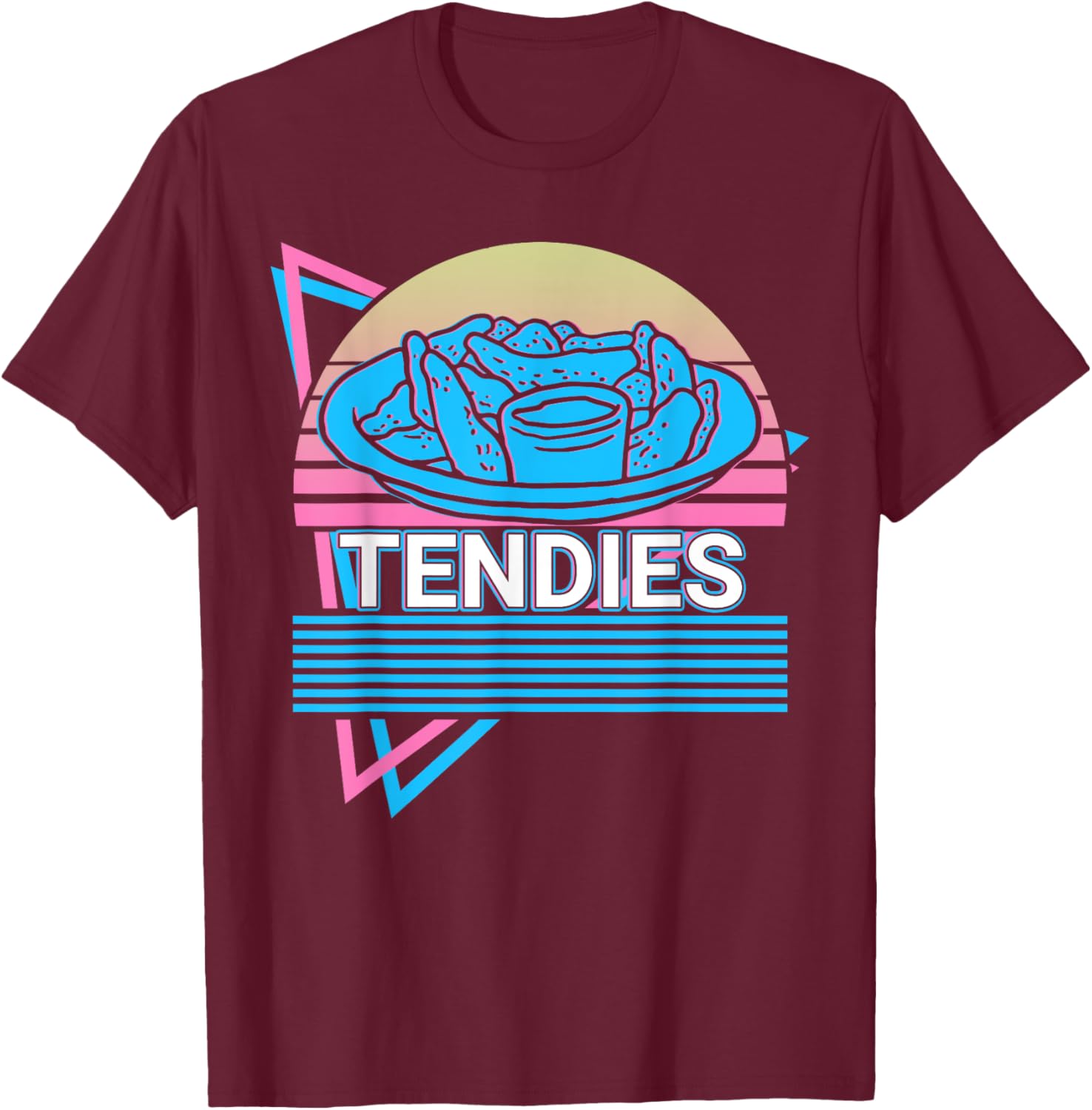 Tendies Chicken Tendies Retro T-Shirt - T-Shirt | Maroon