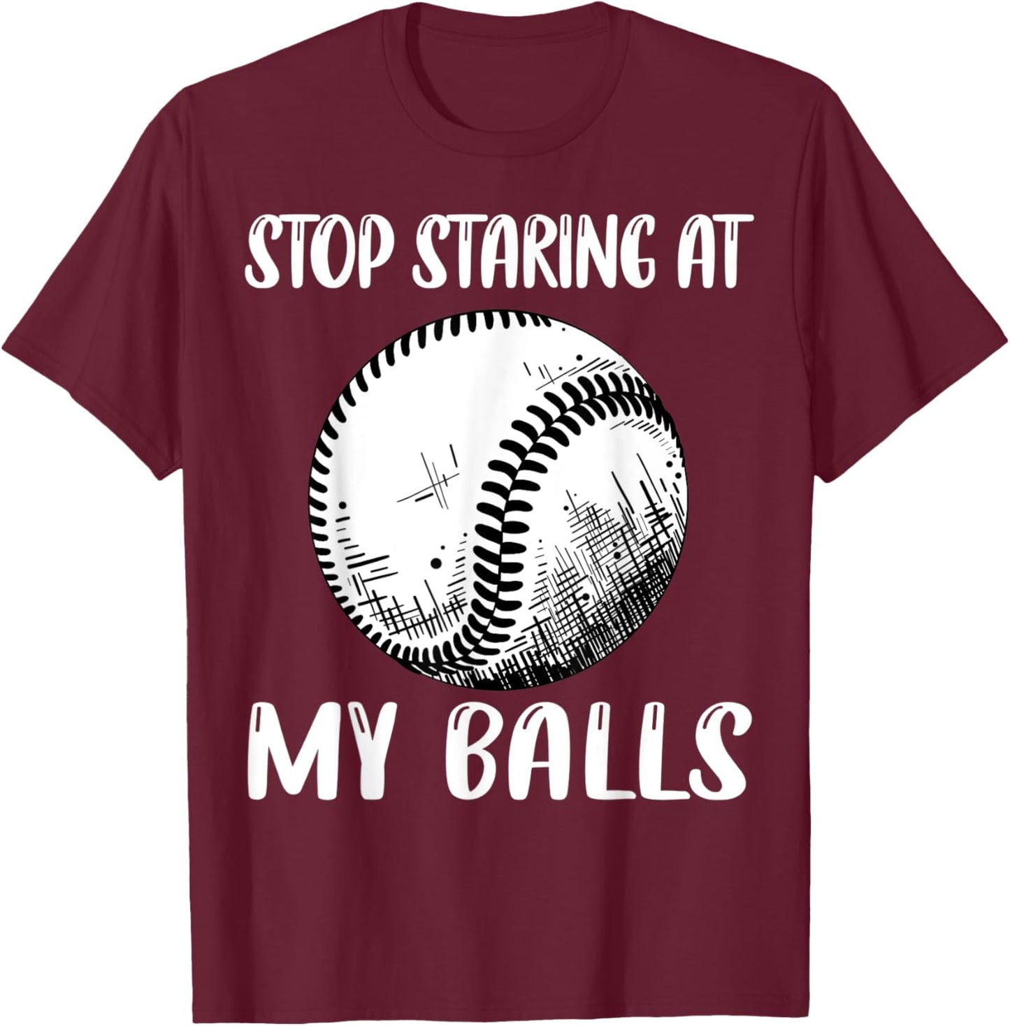 Funny Double Meaning Pun, Dad Sarcastic Adult Baseball Balls T-Shirt - T-Shirt | Maroon