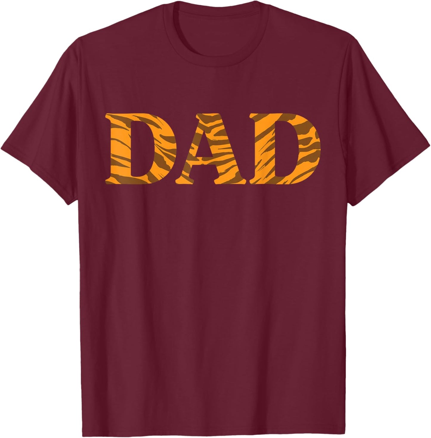 Father's Day Tiger Print Proud Family Dad T-Shirt - T-Shirt | Maroon