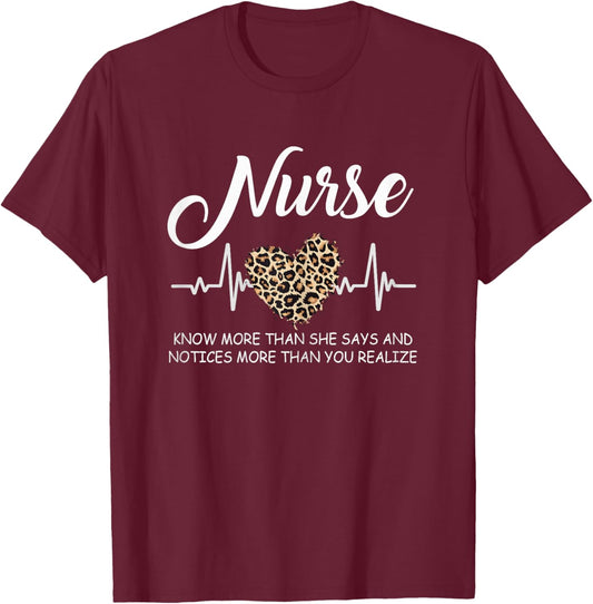 Nurse Definition Nurse Life Nurse Week Cute Leopard T-Shirt - T-Shirt | Maroon