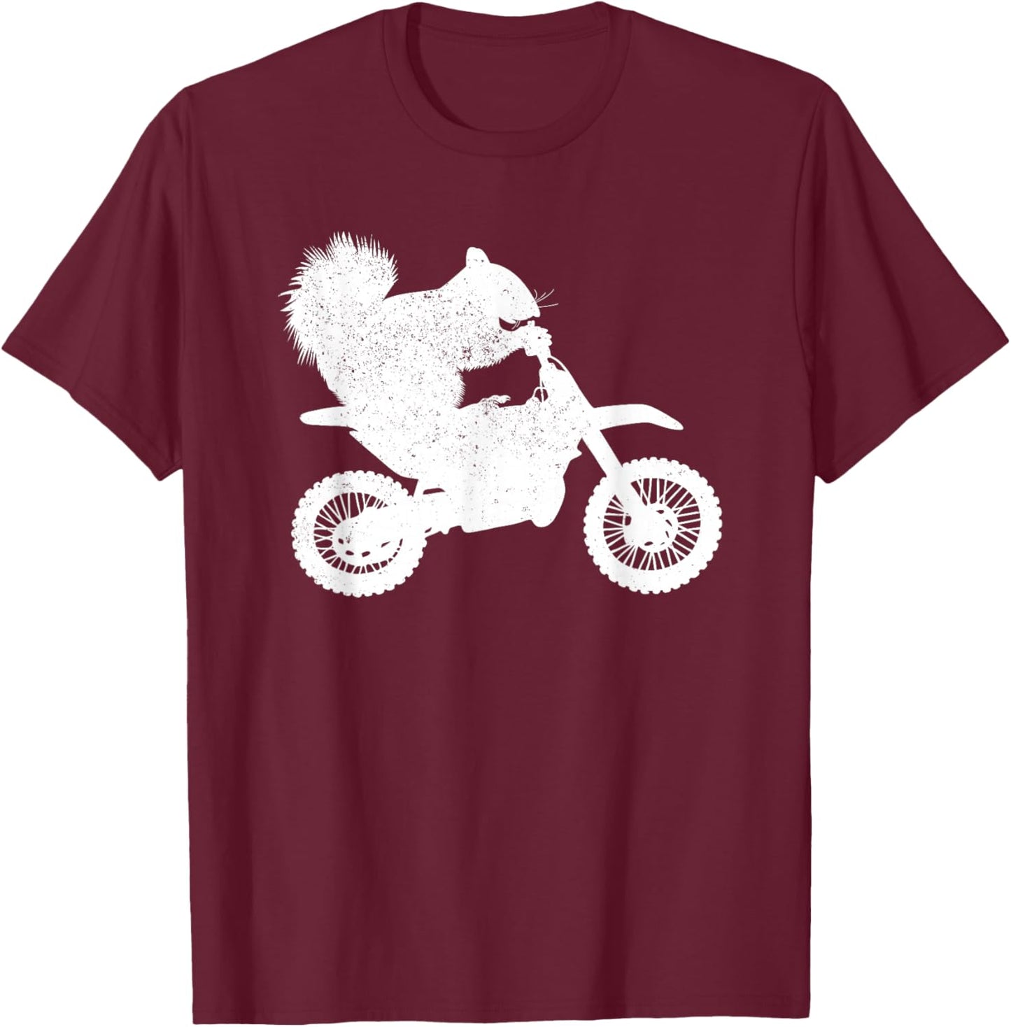 Funny Squirrel Dirt Bike Motocross Funny Dirtbike Squirrel T-Shirt - T-Shirt | Maroon