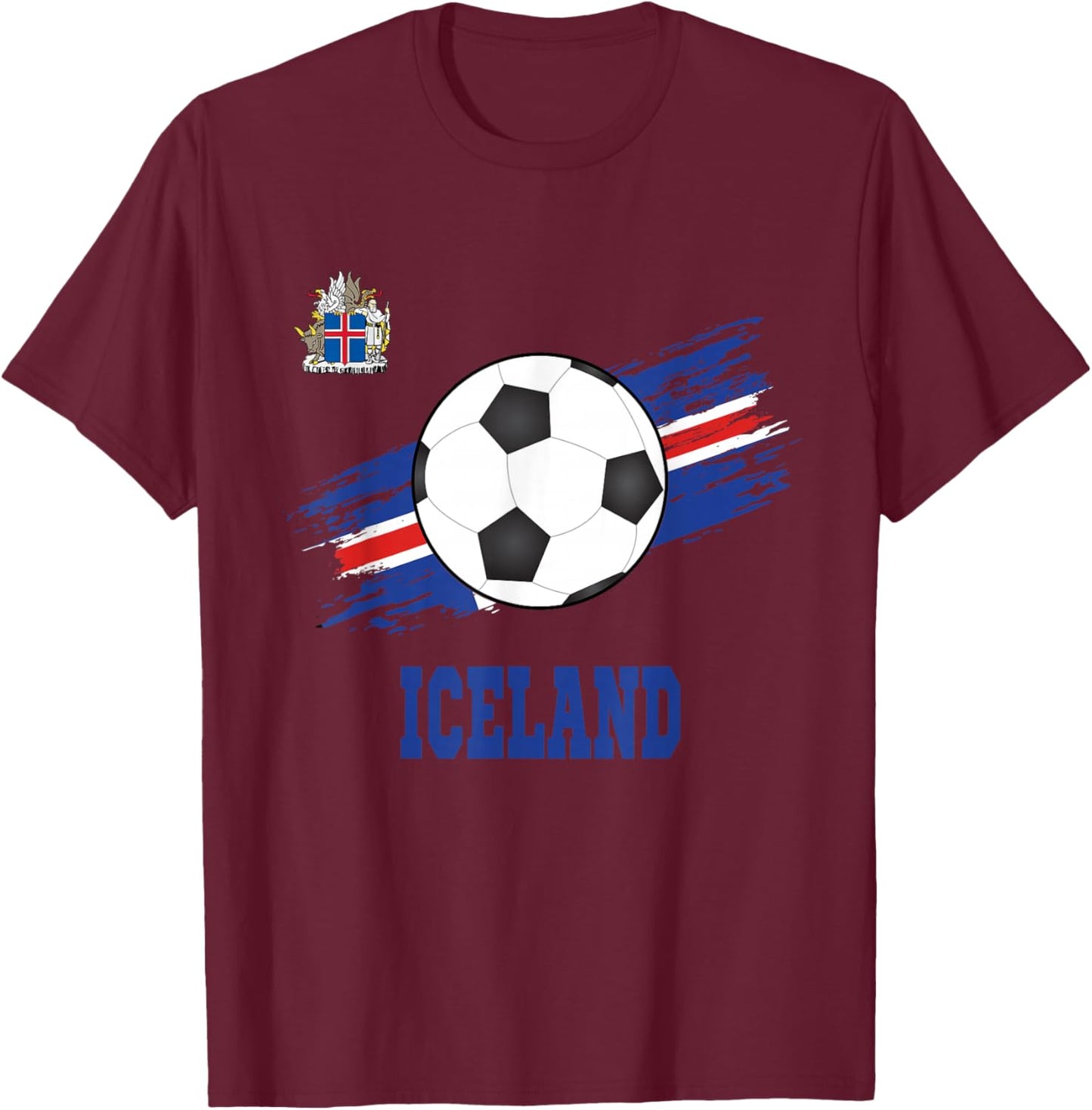 Iceland Soccer Icelandic Football Icelander Futbol T-Shirt - T-Shirt | Maroon
