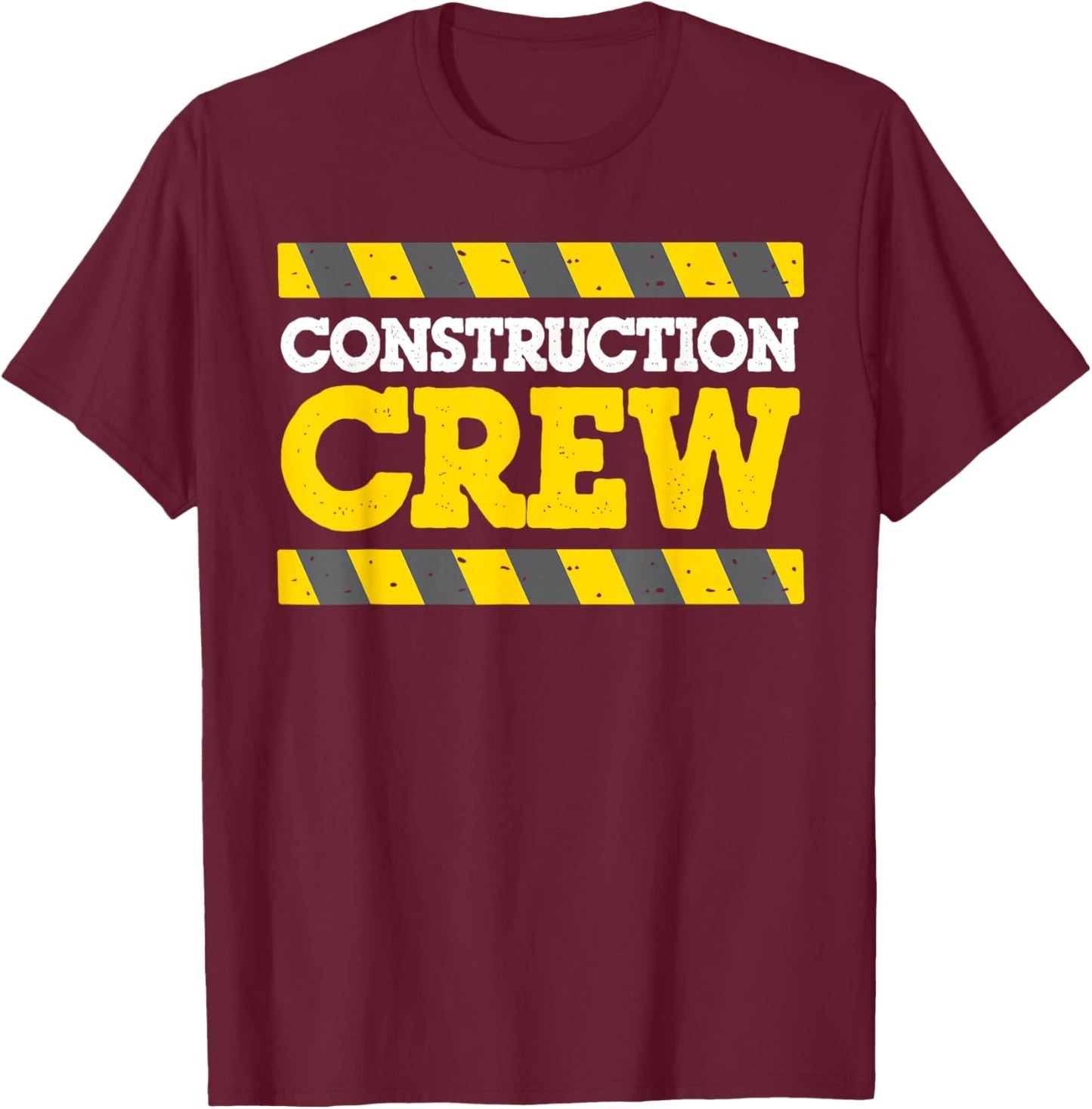 Boys Construction Crew Birthday Party Supplies Matching T-Shirt - T-Shirt | Maroon