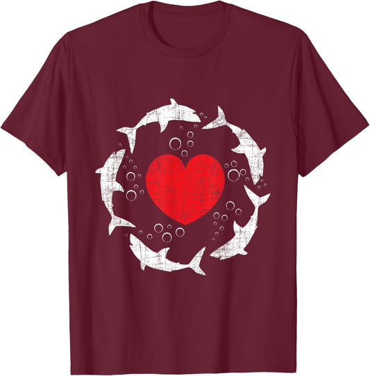 Shark Family - Marine Biologist Shark Lovers Wildlife T-Shirt - T-Shirt | Maroon