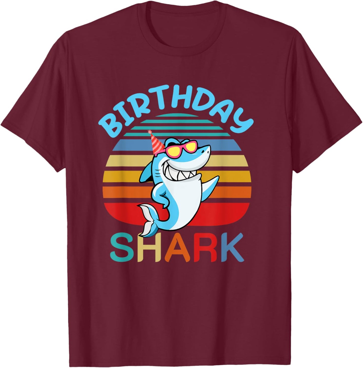 Shark Birthday Toddler Boys Kids Matching Family Boy T-Shirt - T-Shirt | Maroon