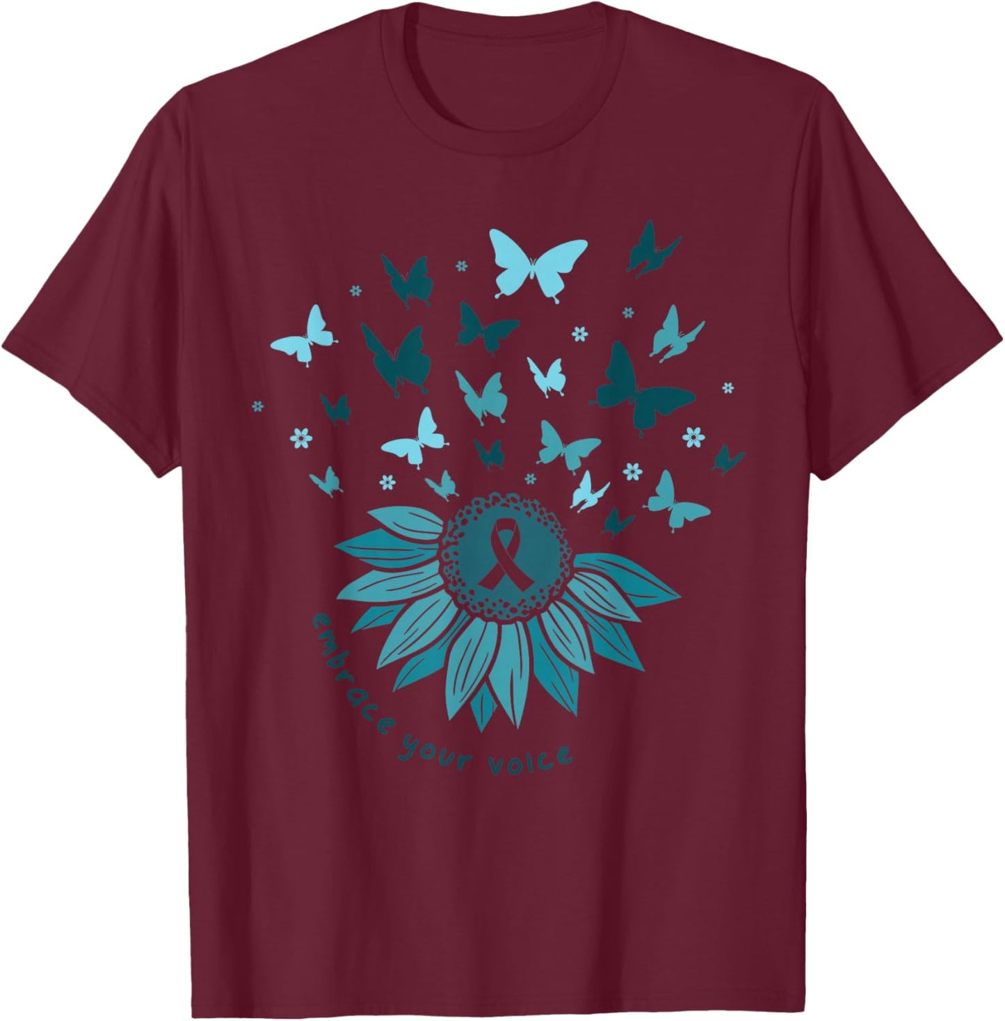 SAAM Sexual Assault Awareness Month We Wear Teal In April T-Shirt - T-Shirt | Maroon