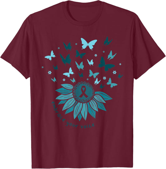 SAAM Sexual Assault Awareness Month We Wear Teal In April T-Shirt - T-Shirt | Maroon