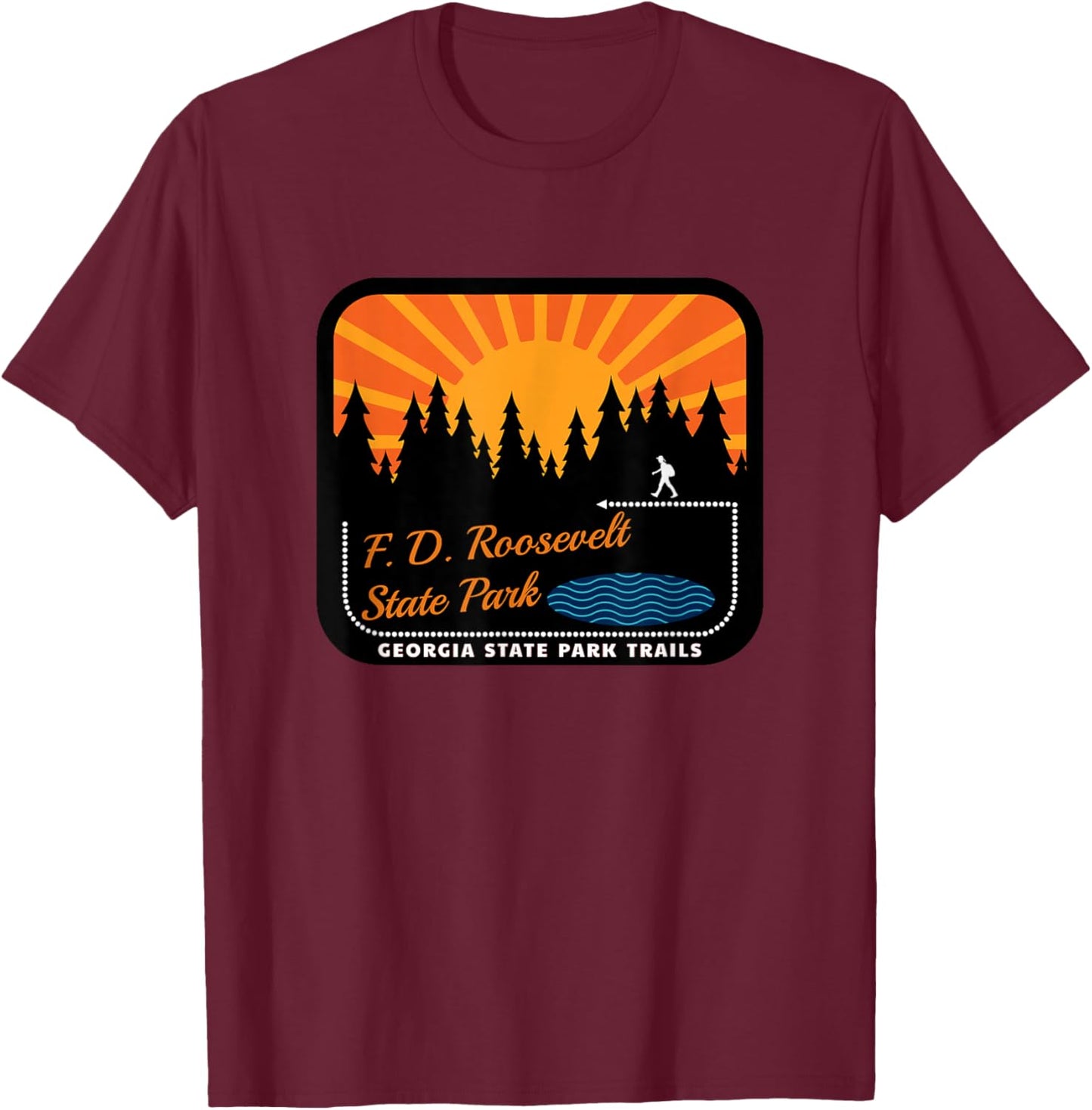 F.D. Roosevelt State Park Trails T-Shirt - T-Shirt | Maroon