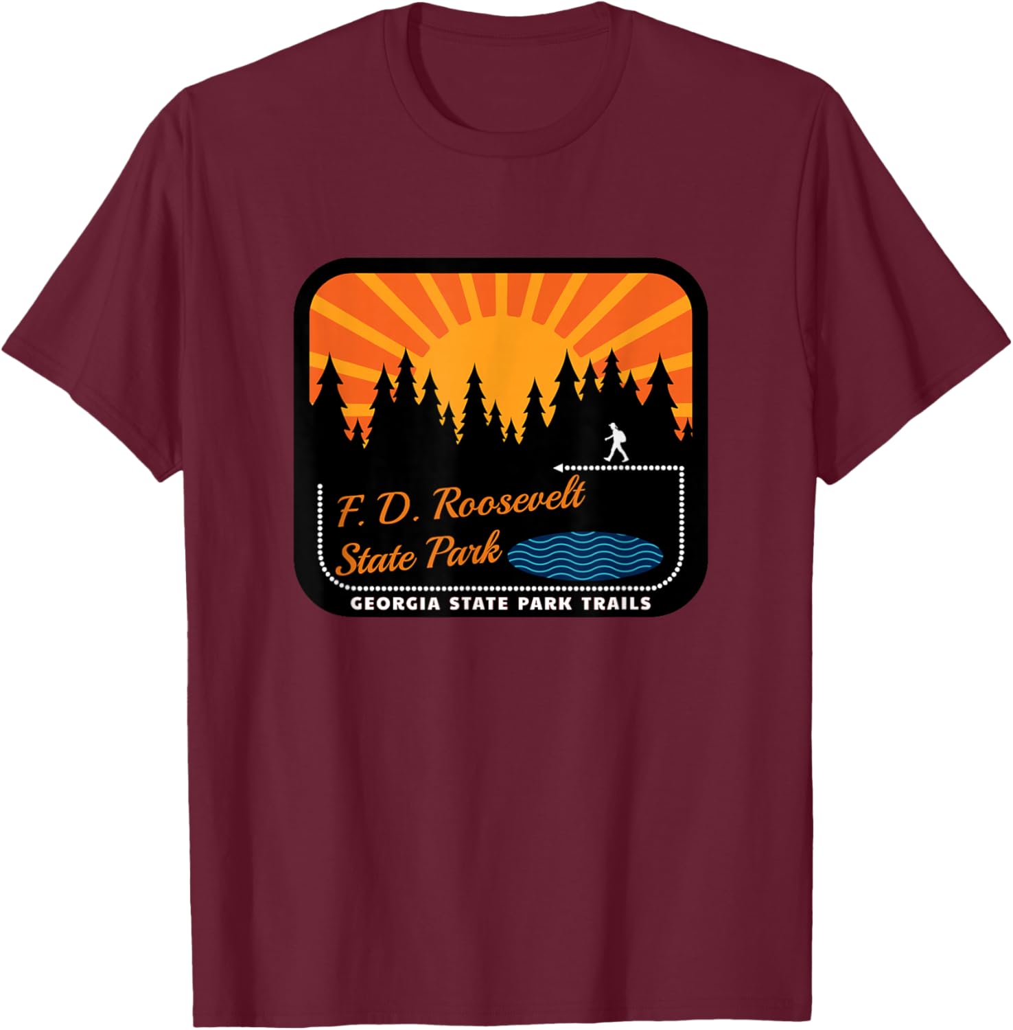 F.D. Roosevelt State Park Trails T-Shirt - T-Shirt | Maroon
