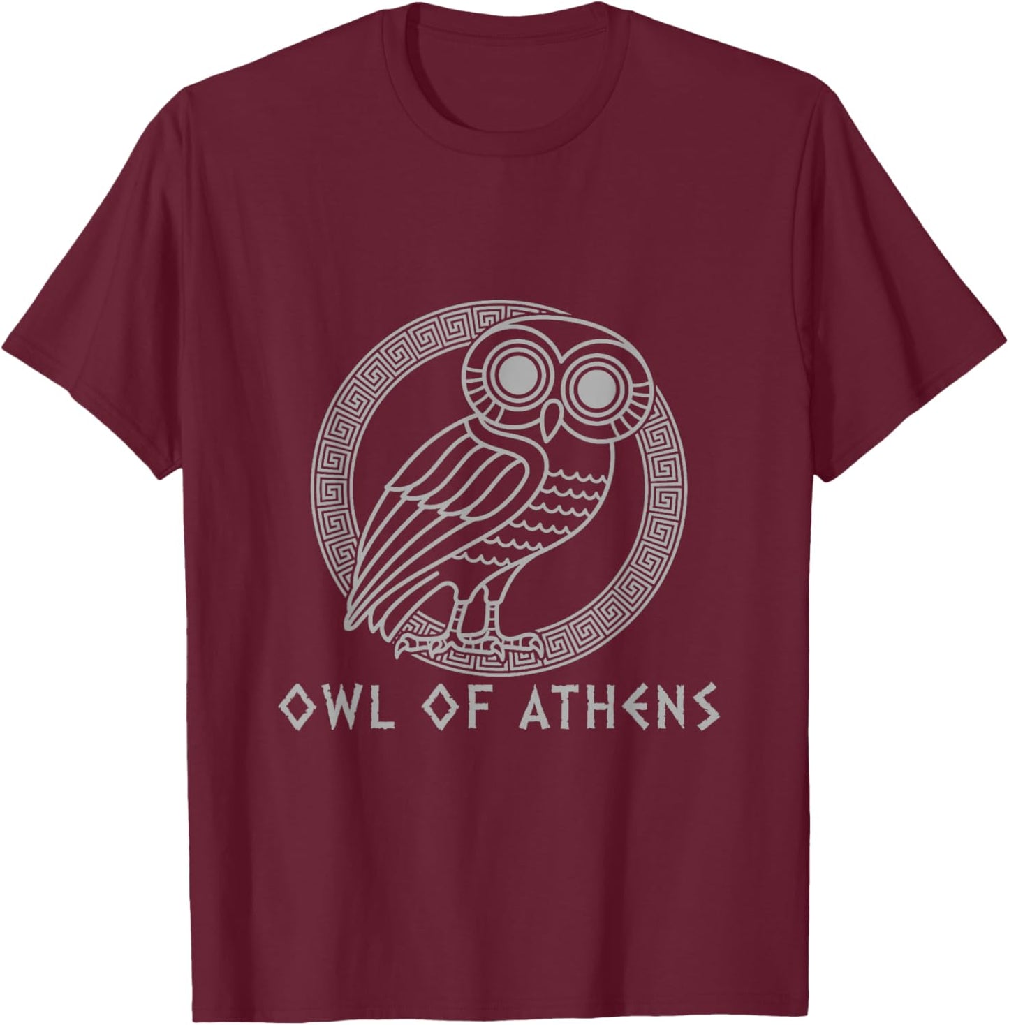 Greek Mythology Athena | Owl of Athens T-Shirt - T-Shirt | Maroon